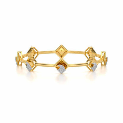 Enchanting Glow Silver Bangles - Yellow Gold - Image 5