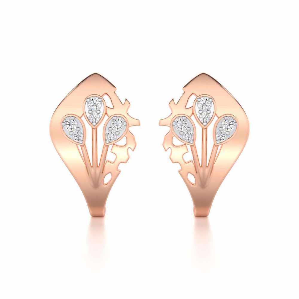 Enchanting Growth Silver Earrings - Rose Gold - Image 1