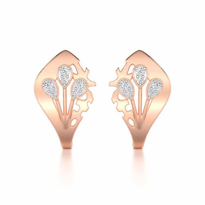 Enchanting Growth Silver Earrings - Rose Gold - Image 1