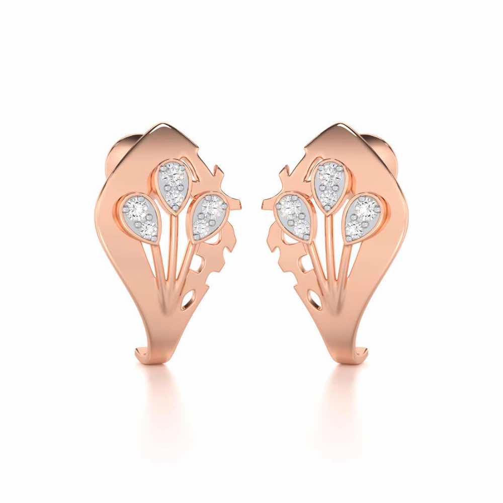 Enchanting Growth Silver Earrings - Rose Gold - Image 2