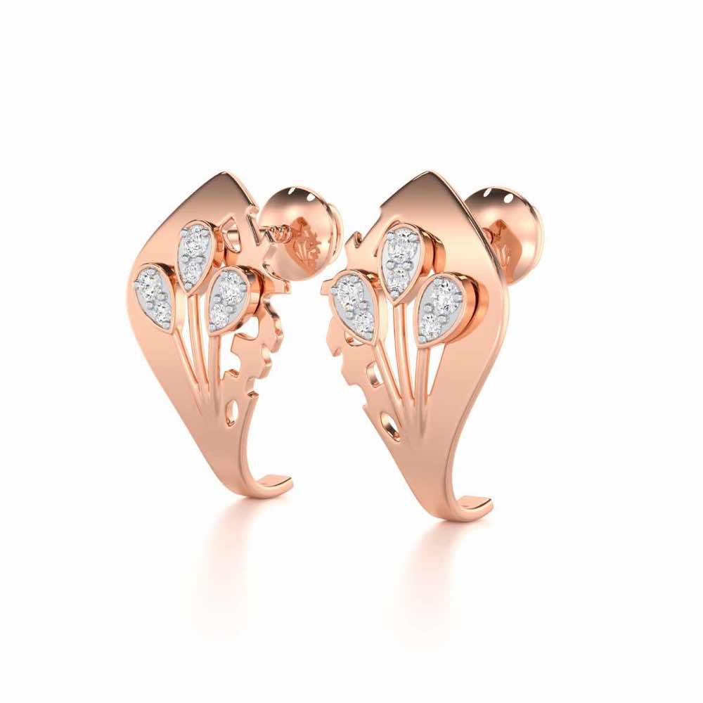 Enchanting Growth Silver Earrings - Rose Gold - Image 3