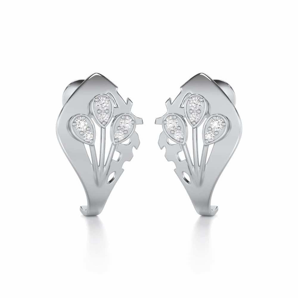 Enchanting Growth Silver Earrings - White Gold - Image 2