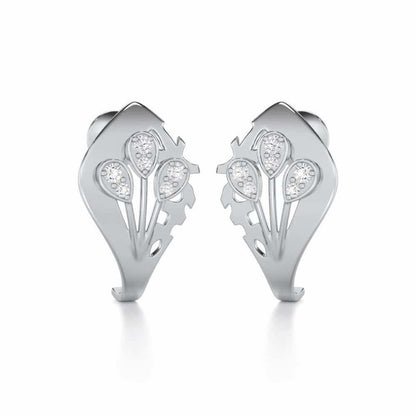 Enchanting Growth Silver Earrings - White Gold - Image 2