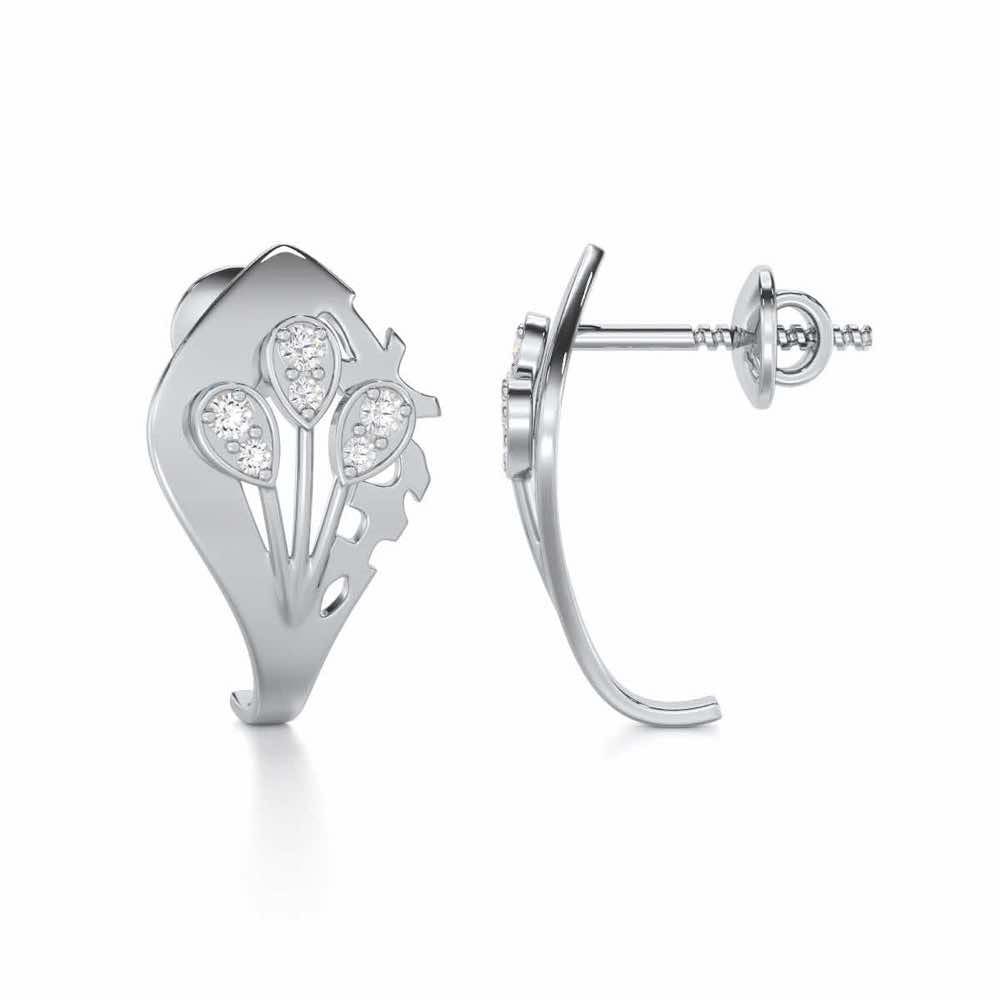 Enchanting Growth Silver Earrings - White Gold - Image 4