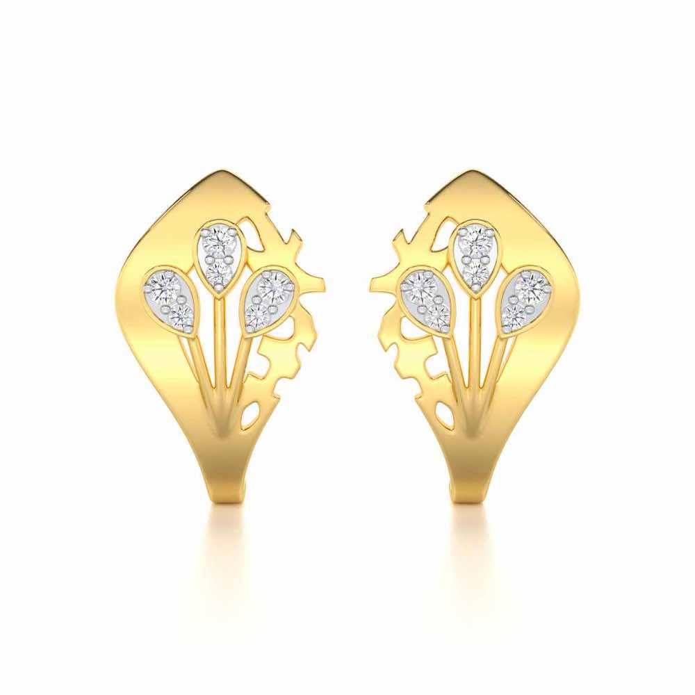 Enchanting Growth Silver Earrings - Yellow Gold - Image 1