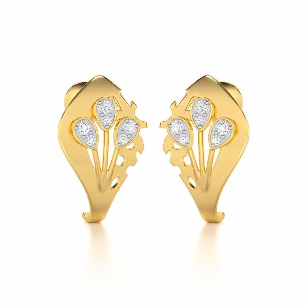 Enchanting Growth Silver Earrings - Yellow Gold - Image 2