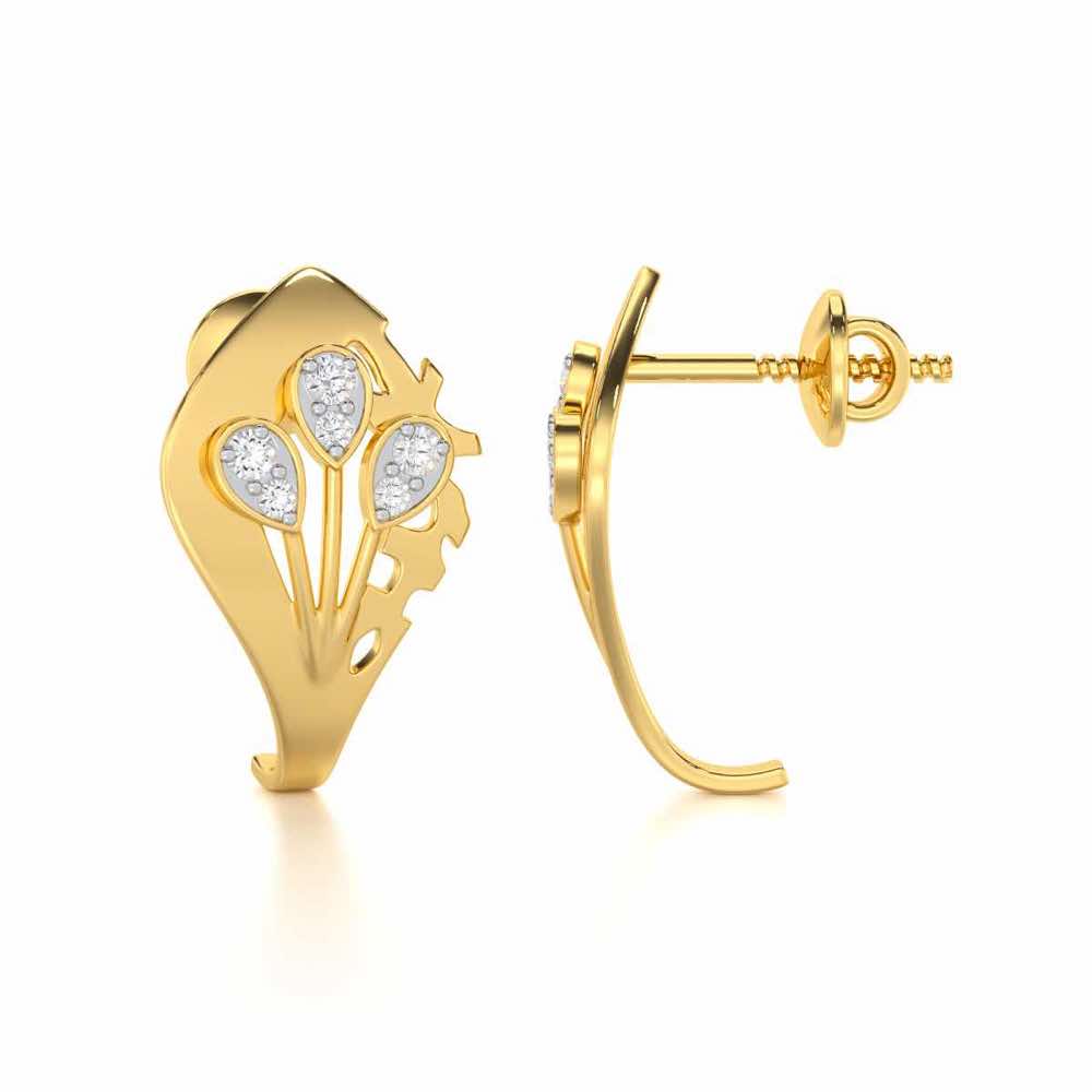 Enchanting Growth Silver Earrings - Yellow Gold - Image 4