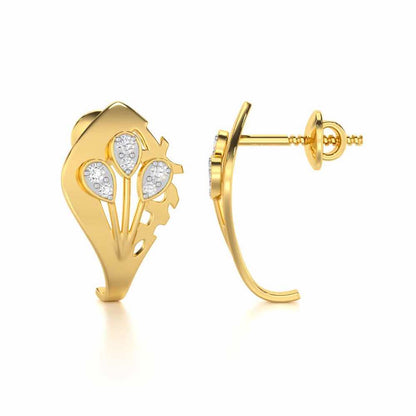Enchanting Growth Silver Earrings - Yellow Gold - Image 4