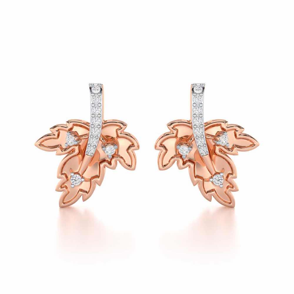 Enchanting Mapple Silver Earrings - Rose Gold - Image 1