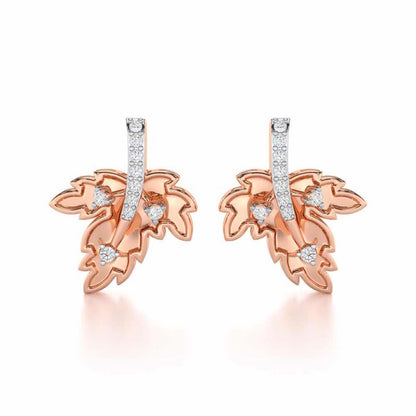 Enchanting Mapple Silver Earrings - Rose Gold - Image 1