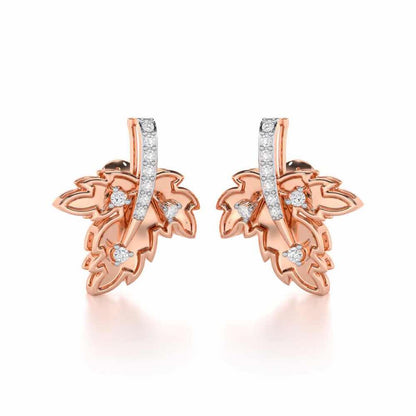 Enchanting Mapple Silver Earrings - Rose Gold - Image 2