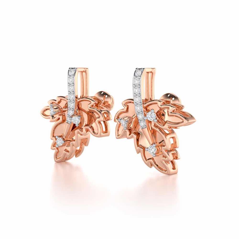 Enchanting Mapple Silver Earrings - Rose Gold - Image 3