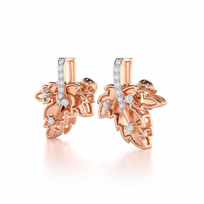 Enchanting Mapple Silver Earrings - Rose Gold - Image 3