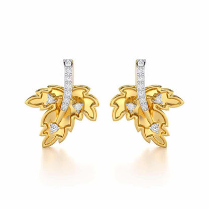 Enchanting Mapple Silver Earrings - Yellow Gold - Image 1
