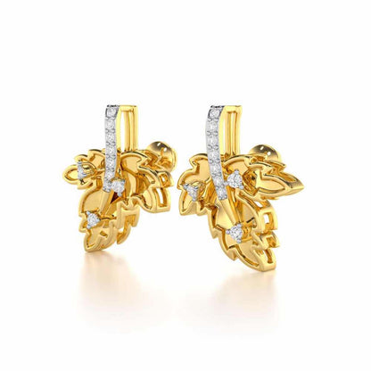 Enchanting Mapple Silver Earrings - Yellow Gold - Image 3
