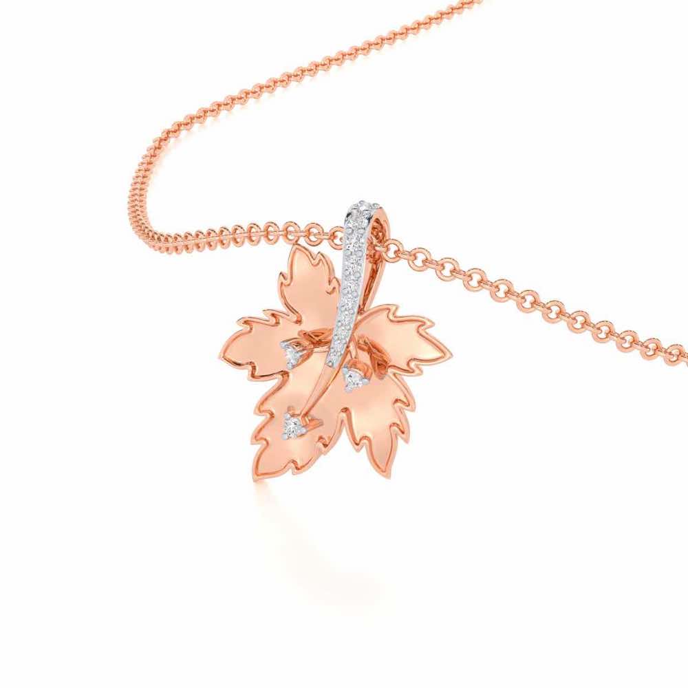 Enchanting Mapple Silver Pendant - Rose Gold - Image 2