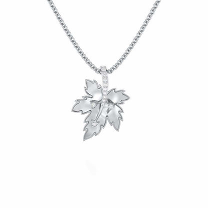 Enchanting Mapple Silver Pendant - White Gold - Image 1
