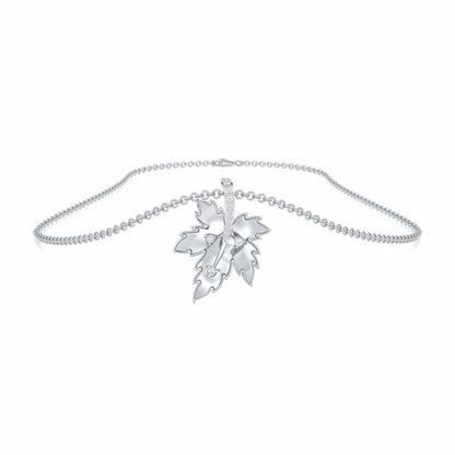 Enchanting Mapple Silver Pendant - White Gold - Image 3