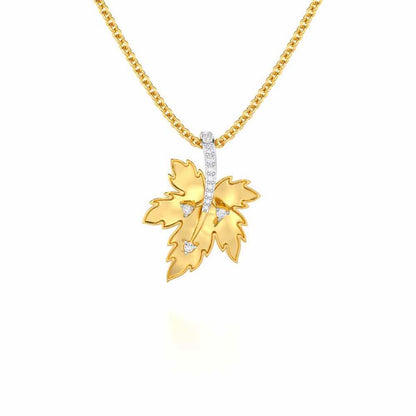 Enchanting Mapple Silver Pendant - Yellow Gold - Image 1