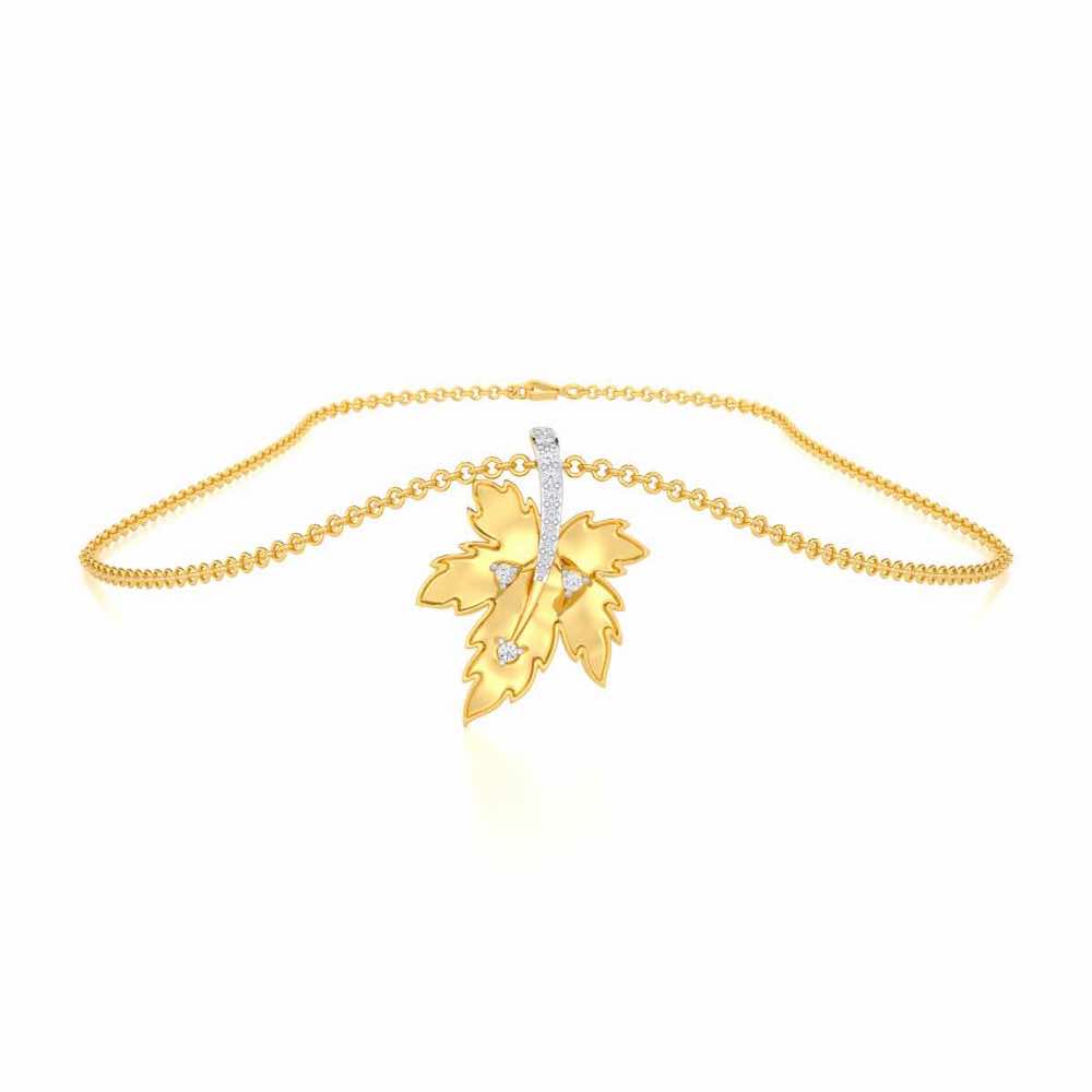 Enchanting Mapple Silver Pendant - Yellow Gold - Image 3