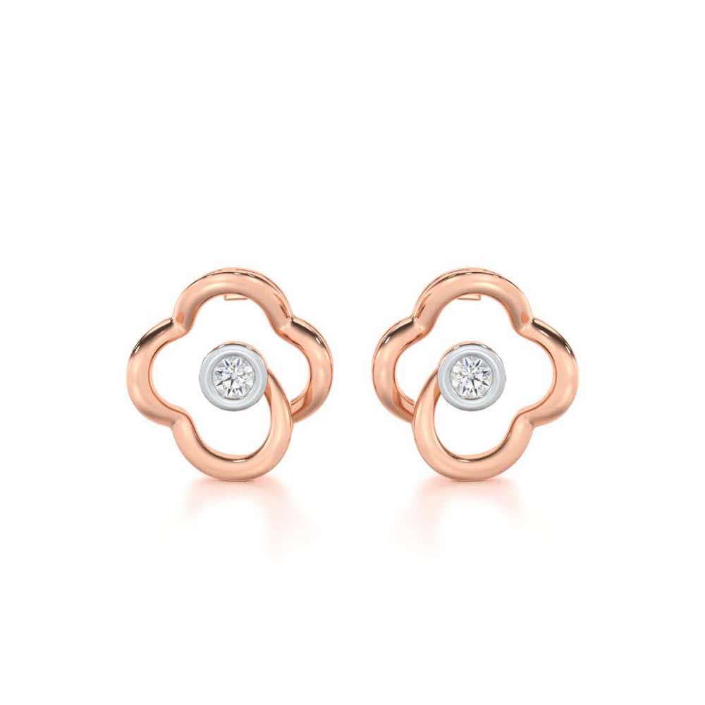 Enchanting Regalia Silver Earrings - Rose Gold - Image 1