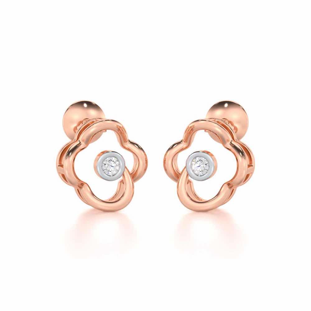 Enchanting Regalia Silver Earrings - Rose Gold - Image 2