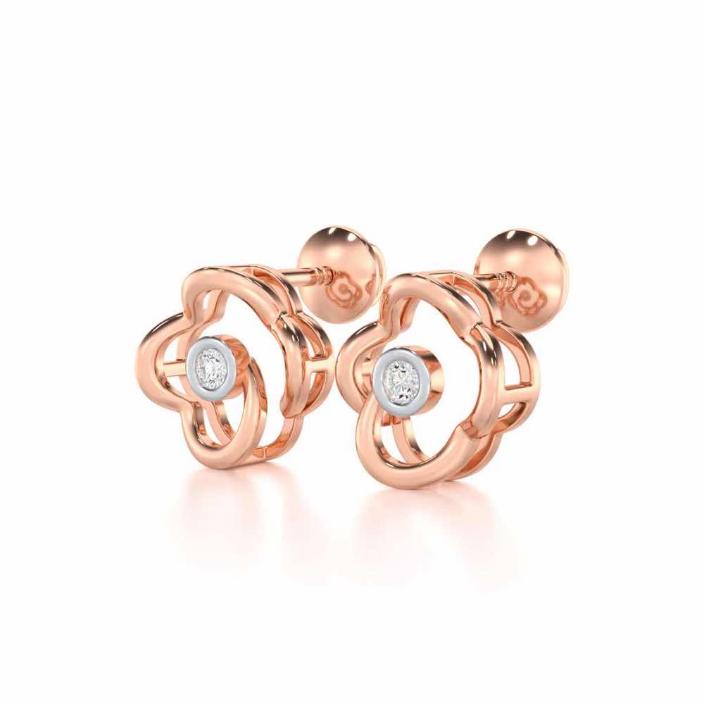 Enchanting Regalia Silver Earrings - Rose Gold - Image 3