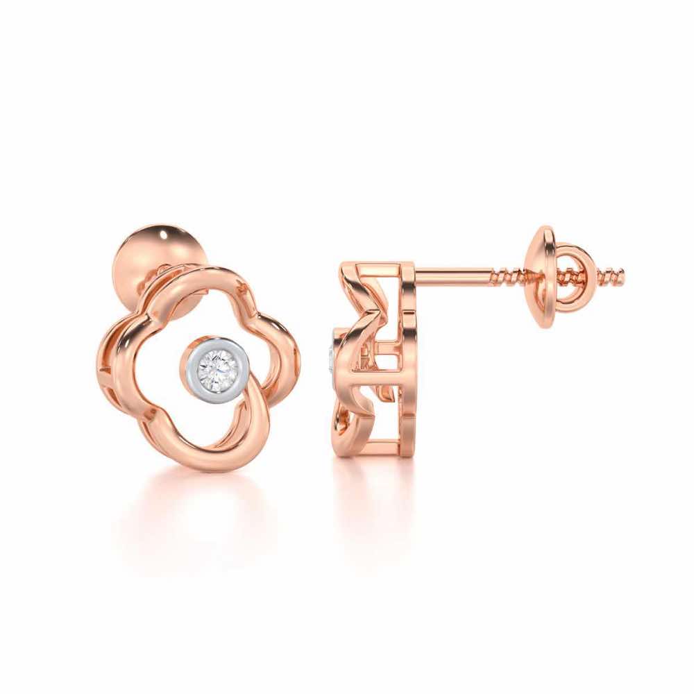 Enchanting Regalia Silver Earrings - Rose Gold - Image 4