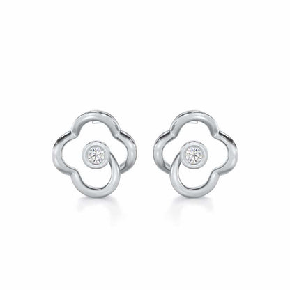 Enchanting Regalia Silver Earrings - White Gold - Image 1