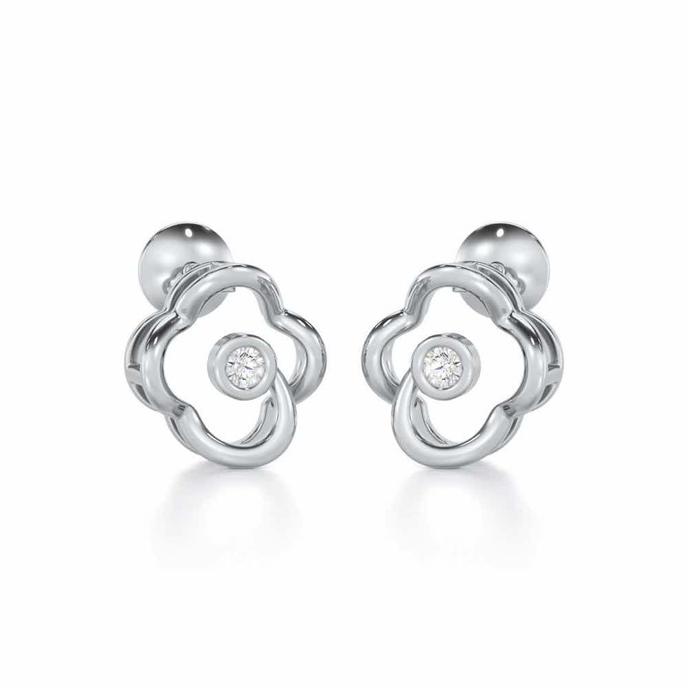 Enchanting Regalia Silver Earrings - White Gold - Image 2