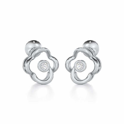 Enchanting Regalia Silver Earrings - White Gold - Image 2