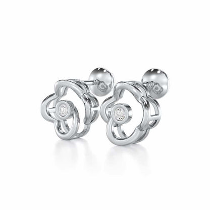 Enchanting Regalia Silver Earrings - White Gold - Image 3
