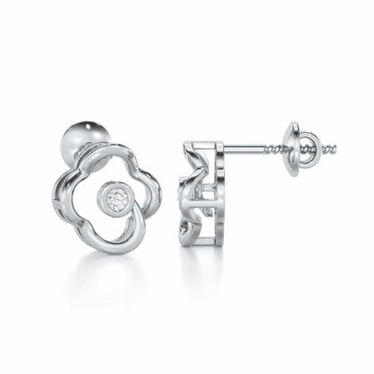 Enchanting Regalia Silver Earrings - White Gold - Image 4