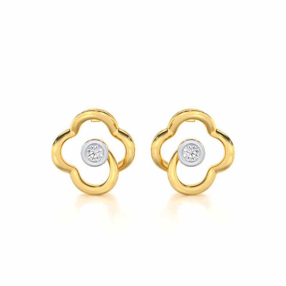 Enchanting Regalia Silver Earrings - Yellow Gold - Image 1