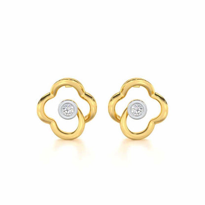 Enchanting Regalia Silver Earrings - Yellow Gold - Image 1
