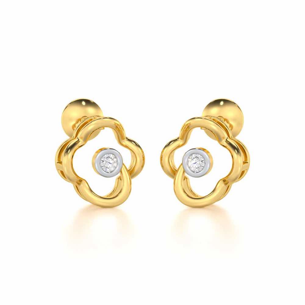 Enchanting Regalia Silver Earrings - Yellow Gold - Image 2