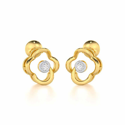 Enchanting Regalia Silver Earrings - Yellow Gold - Image 2