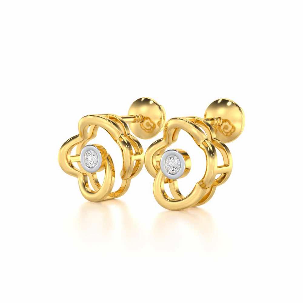 Enchanting Regalia Silver Earrings - Yellow Gold - Image 3