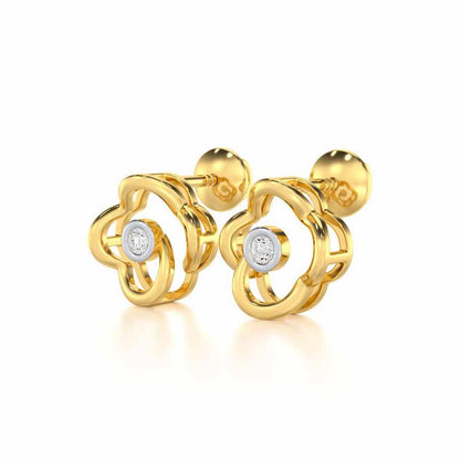 Enchanting Regalia Silver Earrings - Yellow Gold - Image 3