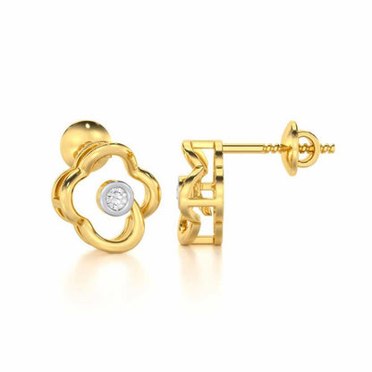 Enchanting Regalia Silver Earrings - Yellow Gold - Image 4