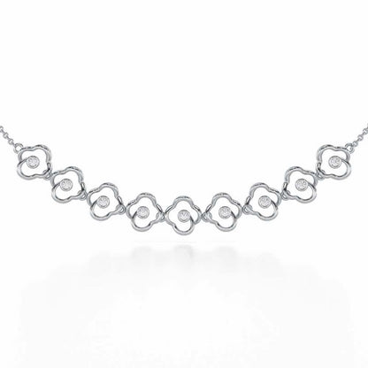 Enchanting Regalia Silver Necklace - White Gold - Image 1