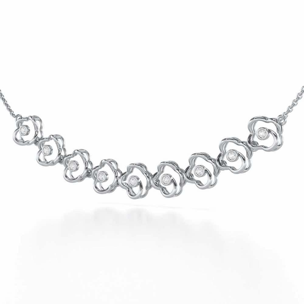 Enchanting Regalia Silver Necklace - White Gold - Image 3