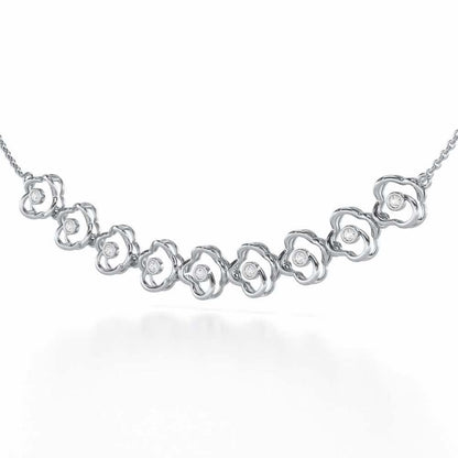 Enchanting Regalia Silver Necklace - White Gold - Image 3