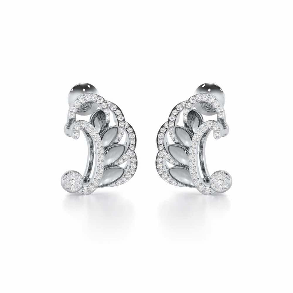 Enchanting Reprise Silver Earrings - White Gold - Image 2
