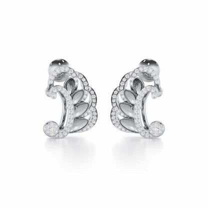 Enchanting Reprise Silver Earrings - White Gold - Image 2