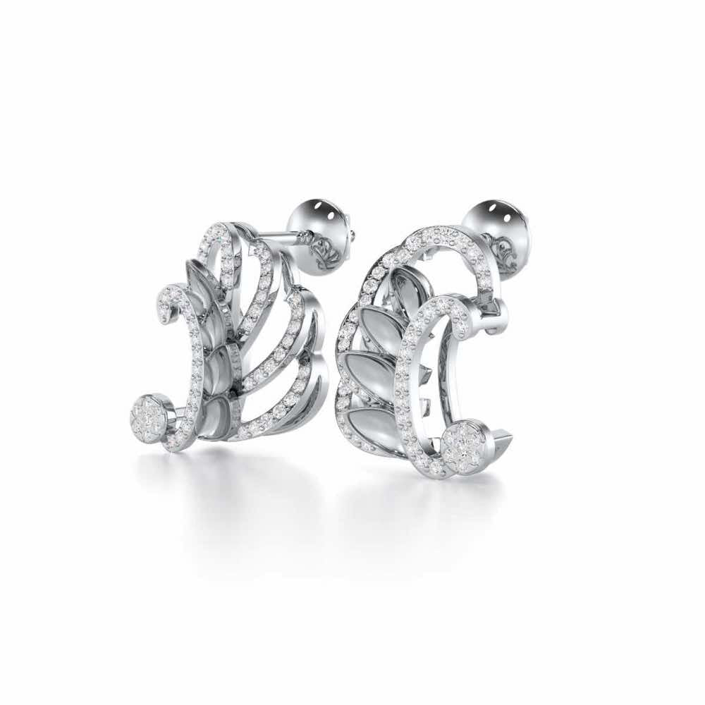Enchanting Reprise Silver Earrings - White Gold - Image 3