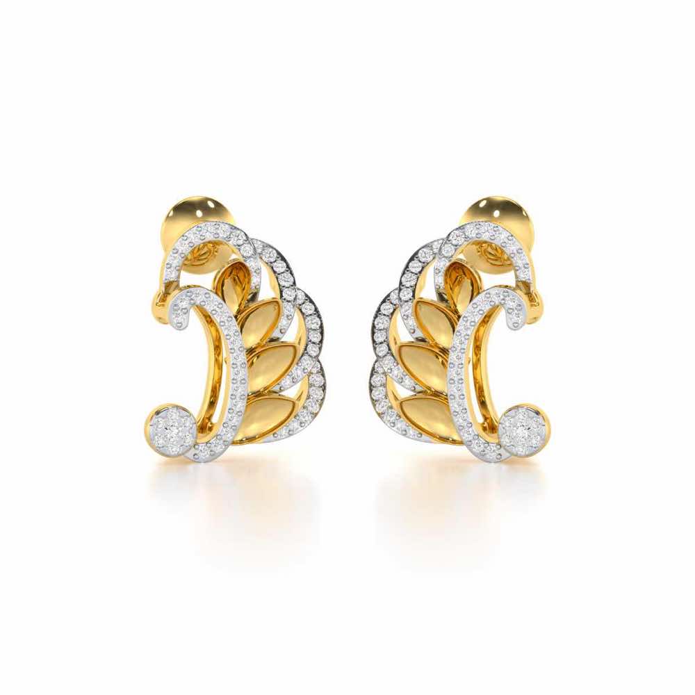Enchanting Reprise Silver Earrings - Yellow Gold - Image 2
