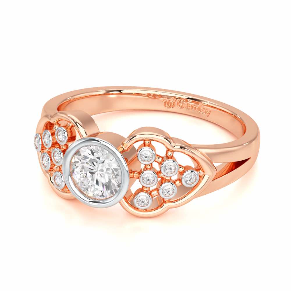 Enchanting Shimmer Solitaire Ring - Rose Gold - Image 2