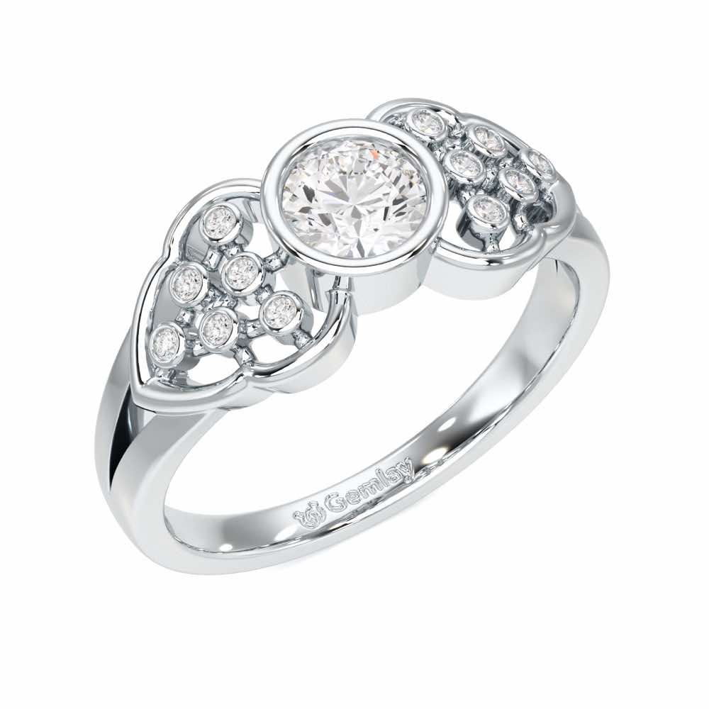 Enchanting Shimmer Solitaire Ring - White Gold - Image 1