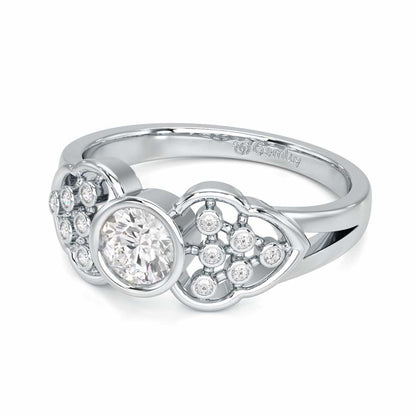Enchanting Shimmer Solitaire Ring - White Gold - Image 2